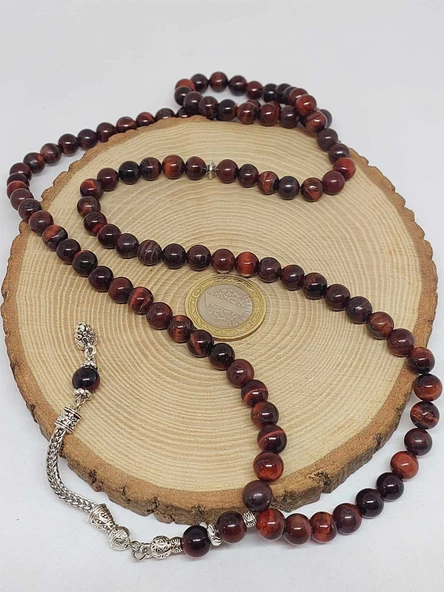 Şahin Gözü Taşı 99luk Tesbih 8mm (11152) - Resim 6