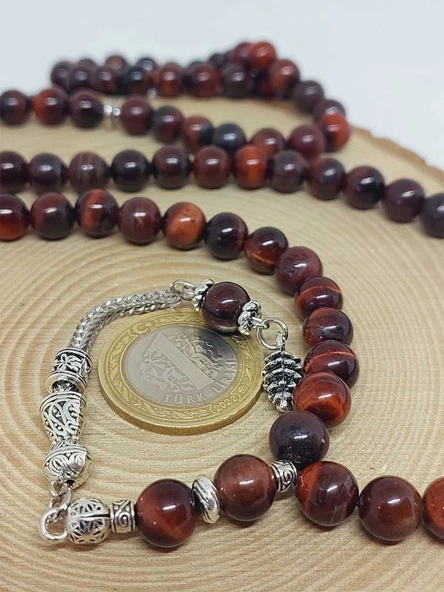 Şahin Gözü Taşı 99luk Tesbih 8mm (11152) - Resim 3