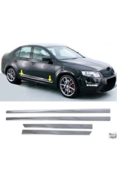 Skoda Octavia Krom Yan Kapı Koruma Çıtası 4 Kapı 2013-2019 PÇelik - Resim 2