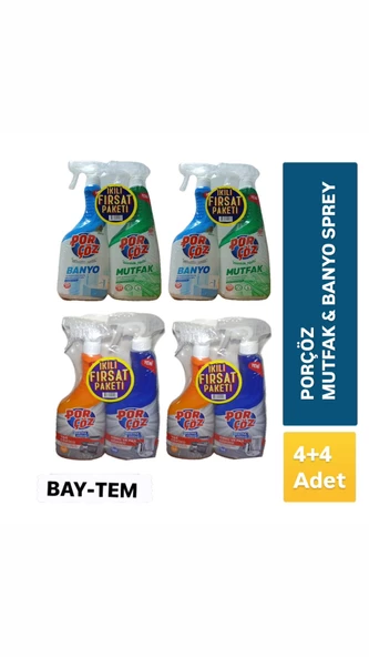 PORÇÖZ 2XMUTFAK&BANYO TEMİZLİK SETİ