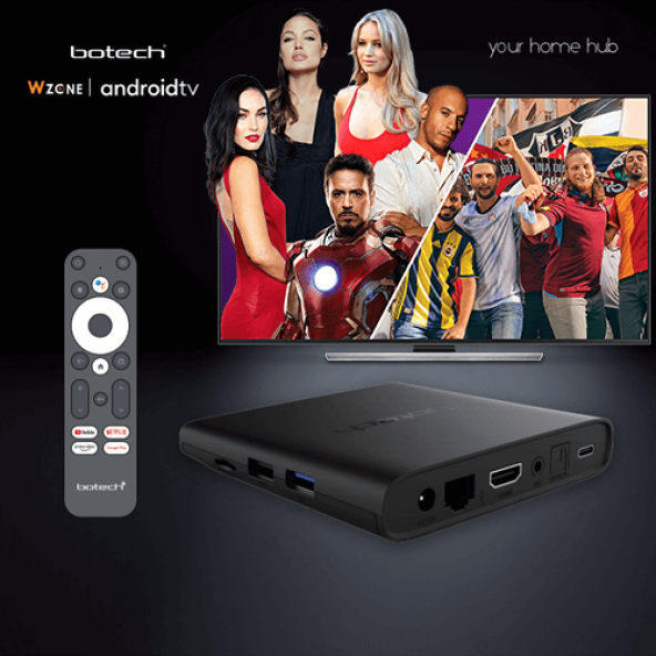 Botech Wzone 4K Ultra Hd Android Tv Box - 12 Aylık TOD Eğlence Paketi