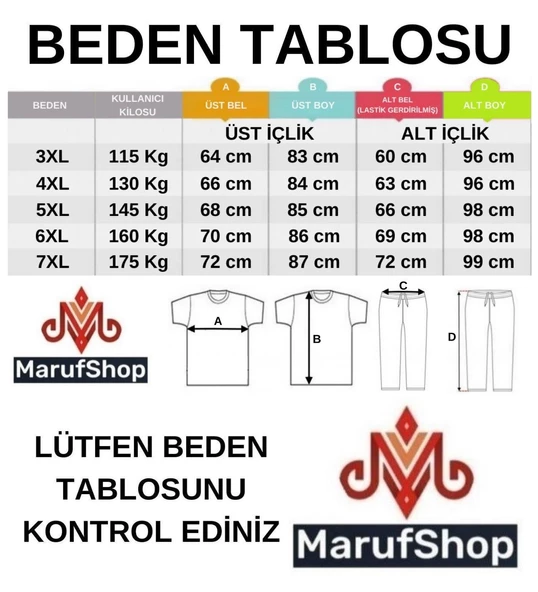 Erkek Büyük Beden Battal Boy 115 - 175 Kilo Arası İçin Uygun Redzone Alt Üst Takım Termal İçlik - 5