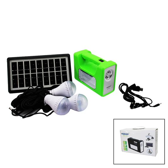 SOLAR SEYYAR PANELLİ - FİŞ ŞARJLI 2İN1 YATAY - DÜZ MODEL EL FENERİ  - 3 PARÇA  AMPUL KABLOLU - POWERBANK (4776)