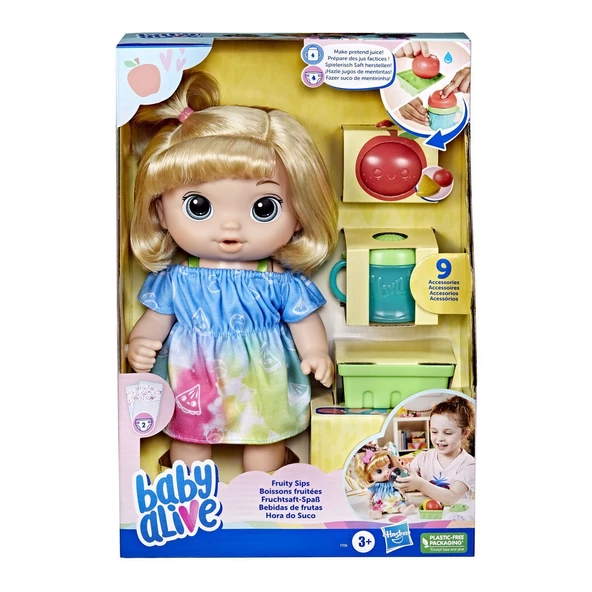 F7356 Baby Alive Bebeğim ile Eğlenceli Yudumlar Sarışın +3 yaş