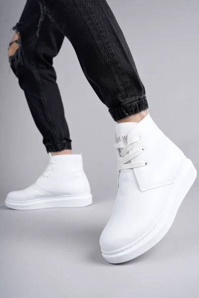 Matteo Bağcıklı Deri Erkek Günlük Spor Beyaz Bot