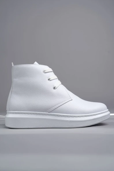 Matteo Bağcıklı Deri Erkek Günlük Spor Beyaz Bot - 4