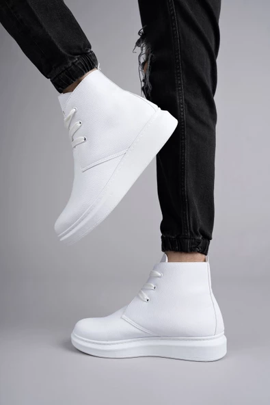 Matteo Bağcıklı Deri Erkek Günlük Spor Beyaz Bot - 3