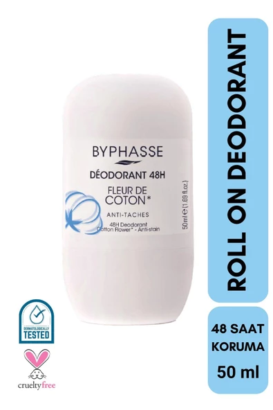 BYPHASSE 48H Roll-on Deodorant Cotton Flower 50ml