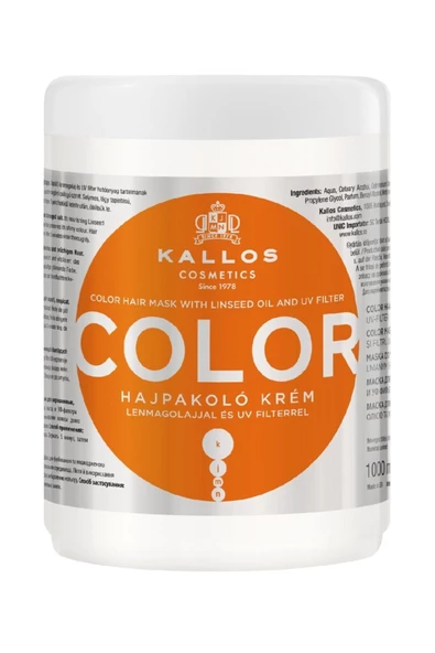 Kallos Cosmetics Color 1000ml Boyalı Saçlar Için Keten Tohumu Yağlı Ve Uv Filtreli Saç Bakım Maskesi