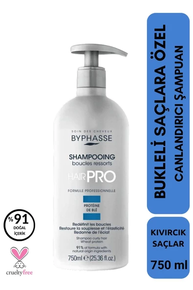 BYPHASSE Hair Pro Bukleli Saçlara Özel Canlandırıcı Şampuan 750ml