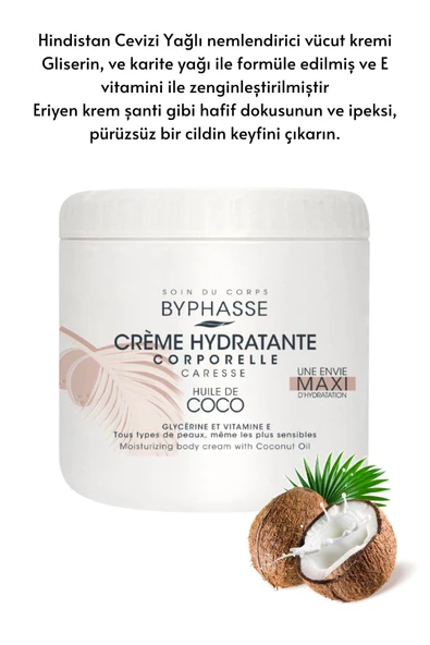 BYPHASSE Nemlendirici Vücut Kremi Hindistan Cevizi Yağlı 500ml - 2