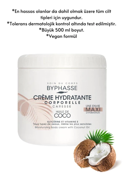 BYPHASSE Nemlendirici Vücut Kremi Hindistan Cevizi Yağlı 500ml - 3