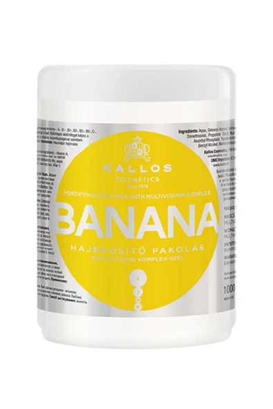 Kallos Cosmetics Banana Muz Ekstraktı Ve Multivitamin Içeren Güçlendirici Saç Bakım Maskesi 1000ml ürün görseli