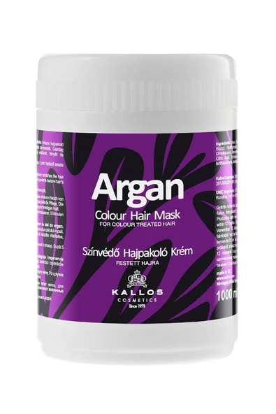 Kallos Cosmetics Argan 1000ml Boyalı Saçlar Için Argan Yağlı Saç Bakım Maskesi ürün görseli