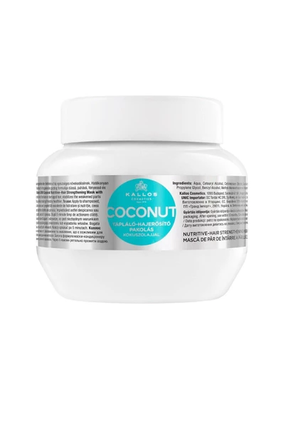 Kallos Cosmetics Coconut Hindistan Cevizi Yağı İçeren Güçlendirici ve Besleyici Saç Bakım Maskesi 275 ml