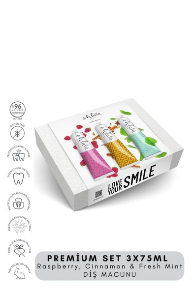 OHLALA Raspberry, Cinnamon & Fresh Mint Premium Set 3 x 75 ml Diş Macunu - 2