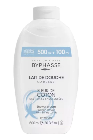 BYPHASSE Caresse Pamuk Çiçeği Özlü Kremli Duş Jeli 600ml - 4