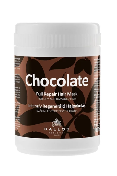 Kallos Cosmetics Chocolate 1000ml Kuru Ve Hasarlı Saçlar Için Kakao Özlü Tam Onarım Saç Bakım Maskesi ürün görseli