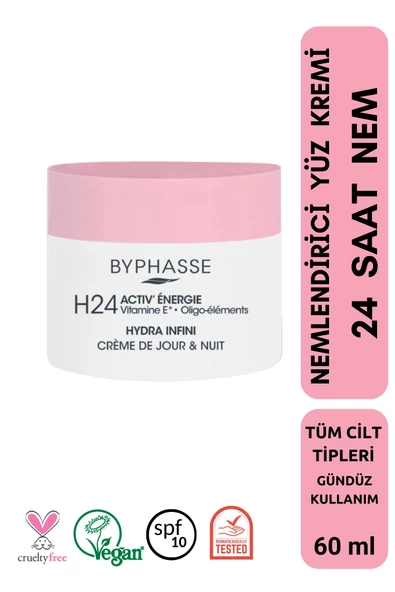 BYPHASSE Nemlendirici 24 Saat Nem Gece Gündüz Yüz Bakım Kremi 50ml