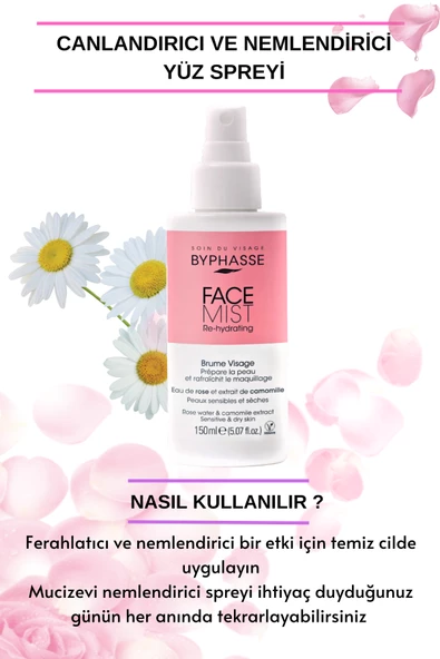 BYPHASSE Canlandırıcı ve Nemlendirici Yüz Spreyi 150ml - 3