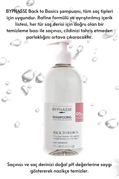 BYPHASSE Back To Basics Normal Saçlara Özel Rafine Şampuan 750ml - 2