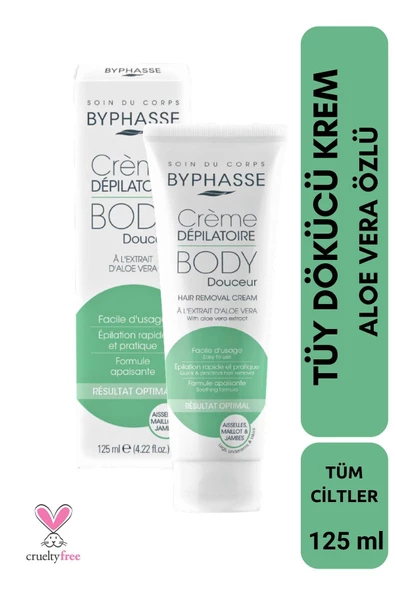 BYPHASSE Tüy Dökücü Krem Aloe Vera Özlü 125ml