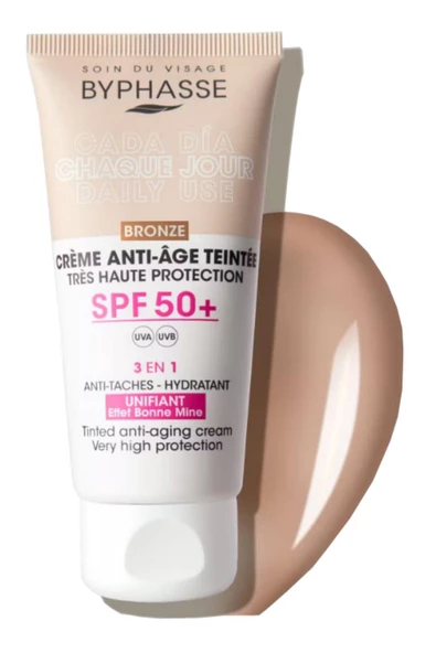 BYPHASSE Anti-Aging Renkli Sıvı Güneş Kremi Bronz Renk- Yeni Nesil Güneş Filtreli Hibrit Formül 50ml - 7