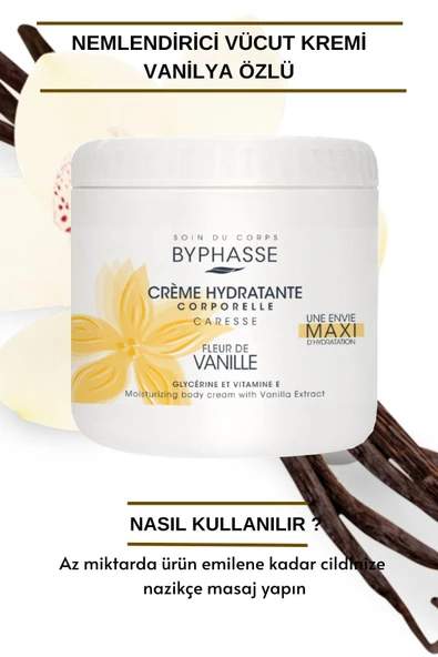 BYPHASSE Nemlendirici Vücut Kremi Vanilya Özlü 500ml - 4