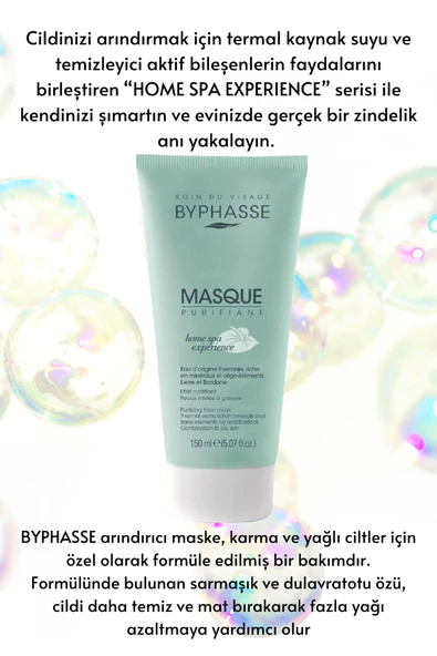 BYPHASSE Temizleyici ve Arındırıcı Maske Karma ve Yağlı Ciltler 150ml - 2