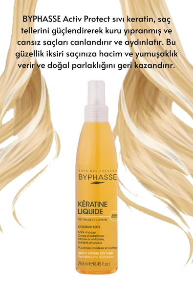 BYPHASSE Kuru Saçlara Özel Sıvı Keratin Yüksek Koruyucu Pürüzsüzleştirici 250ml - 2