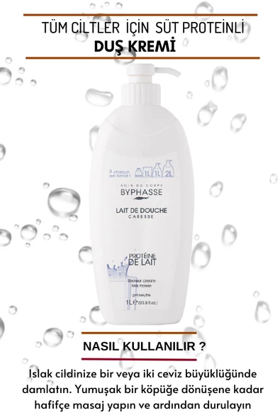 BYPHASSE Caresse Süt Proteini Özlü Duş Kremi 1000ml - 3