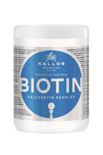 Kallos Cosmetics Biotin İçeren 1000 ml Besleyici ve Koruyucu Saç Bakım Maskesi