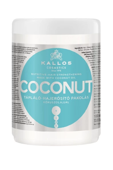 Kallos Cosmetics Coconut Hindistan Cevizi Yağı Içeren Güçlendirici Ve Besleyici Saç Bakım Maskesi 1000ml
