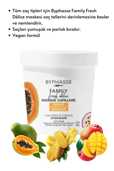 BYPHASSE Family Fresh Meyveli Nemlendirici Saç Maskesi 250ml - 2