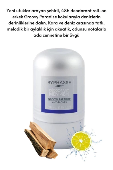 BYPHASSE 48H Men Roll-on Deodorant Groovy Paradise 50ml - 2
