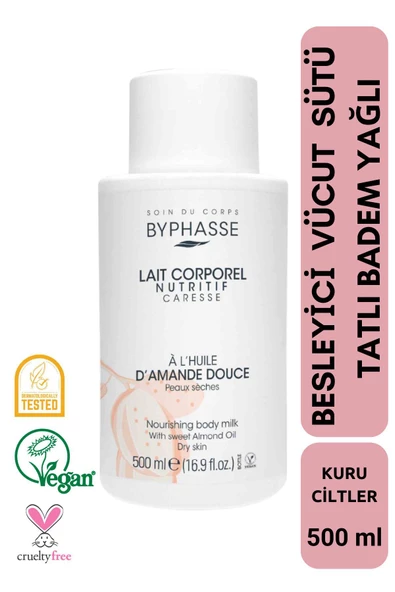 BYPHASSE Besleyici Tatlı Badem Yağlı Vücut Sütü 500ml