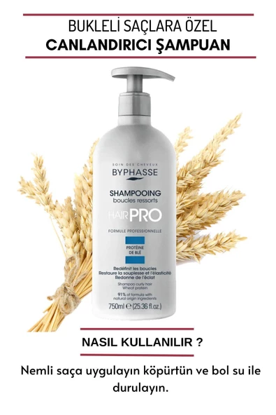 BYPHASSE Hair Pro Bukleli Saçlara Özel Canlandırıcı Şampuan 750ml - 3