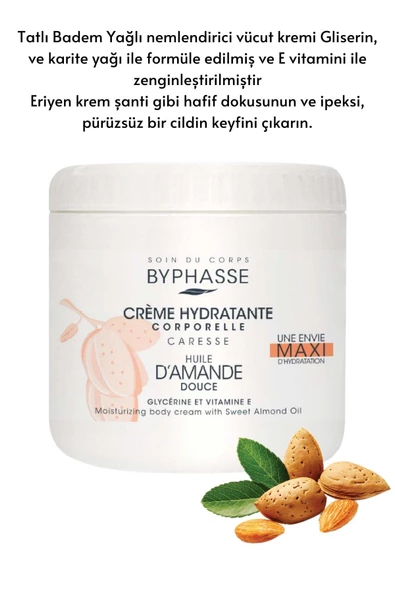 BYPHASSE Nemlendirici Vücut Kremi Tatlı Badem Yağlı 500ml - 2