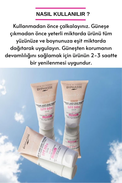 BYPHASSE Anti-Aging Renkli Sıvı Güneş Kremi Medium Renk- Yeni Nesil Güneş Filtreli Hibrit Formül 50ml - 5