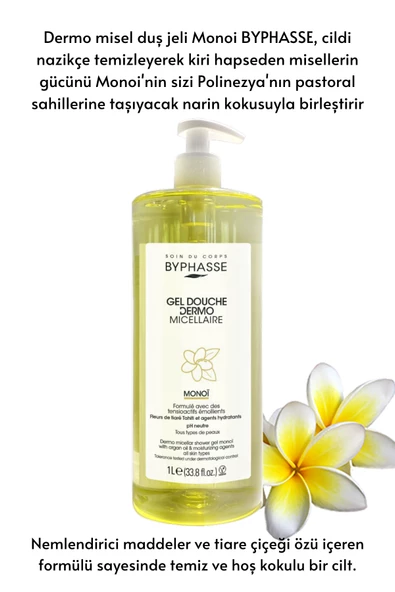 BYPHASSE Dermo Micellar Monoi Oil Duş Jeli Tüm Ciltler İçin 1000ml - 2