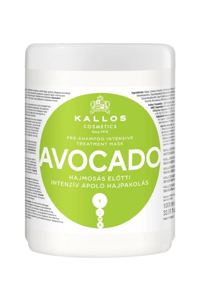 Kallos Cosmetics Avocado Ile Zenginleştirilmiş Şampuan Öncesi Yoğun Bakım Maskesi 1000ml