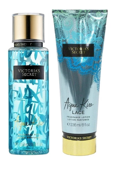 Victoria's Secret Aqua Kiss & Lace Vücut Losyonu Ve Spreyi 2'li Set