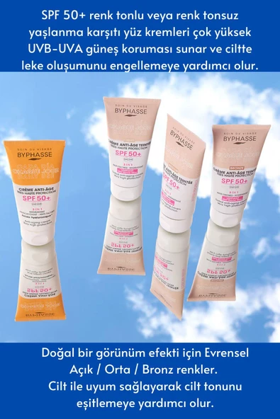 BYPHASSE Anti-Aging Renkli Sıvı Güneş Kremi Bronz Renk- Yeni Nesil Güneş Filtreli Hibrit Formül 50ml - 8