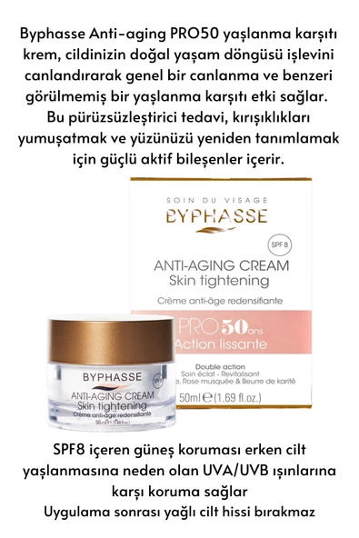 BYPHASSE Anti-Aging Pro50 Sıkılaştırıcı ve Yaşlanma Karşıtı Krem 50ml - 2