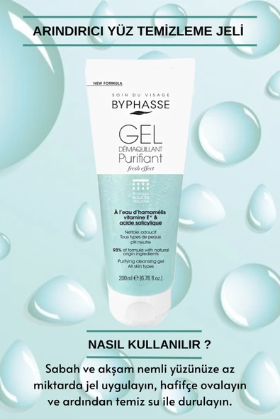 BYPHASSE Arındırıcı Yüz Temizleme Jeli Tüm Cilt Tipleri 200ml - 3