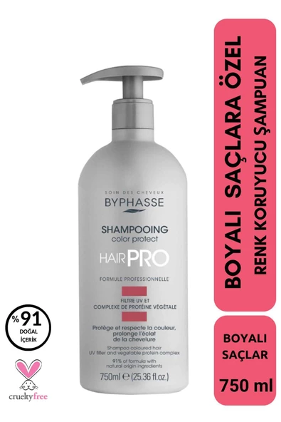 BYPHASSE Hair Pro Boyalı Saçlara Özel Renk Koruyucu Şampuan 750ml