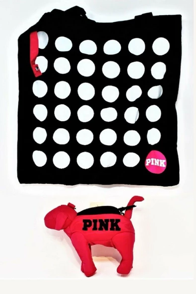 Victoria's Secret VS Pink Katlanabilir Puantiyeli Pupy Temalı Mini Çanta - 8