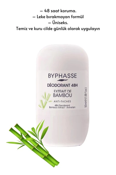 BYPHASSE 48H Roll-on Deodorant Bamboo Extract 50ml - 4
