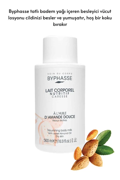 BYPHASSE Besleyici Tatlı Badem Yağlı Vücut Sütü 500ml - 2