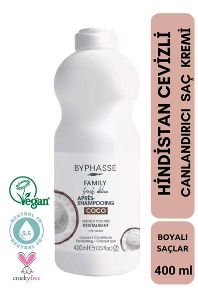 BYPHASSE Hindistan Cevizli Canlandırıcı Saç Kremi 400ml
